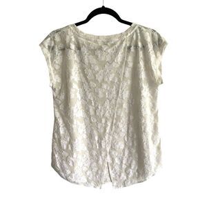ARITZIA Wilfred Embroidered Cross Back Blouse Top Cream White S